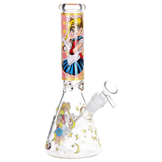 Glow Night Anime Beaker – 10” Glass Water Pipe
