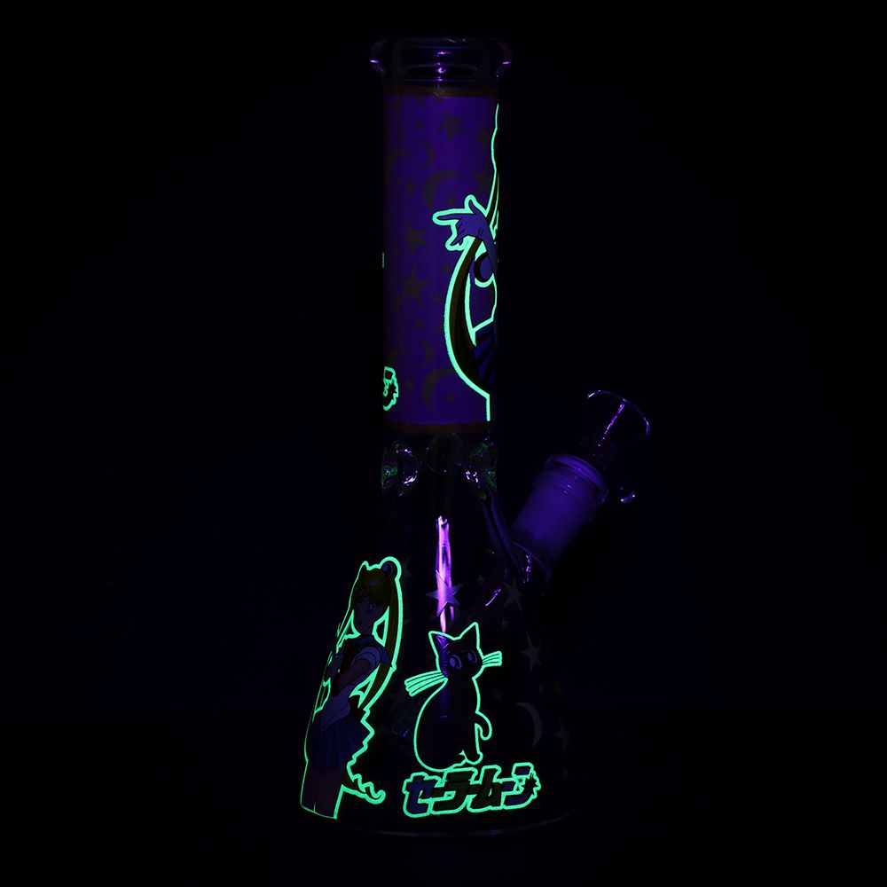 Glow Night Anime Beaker – 10” Glass Water Pipe